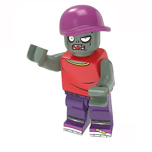 8pcs Plants Vs. Zombies Series Repairer Iron Bucket Farmer Zombie Assembled Building Block Miniature Toy