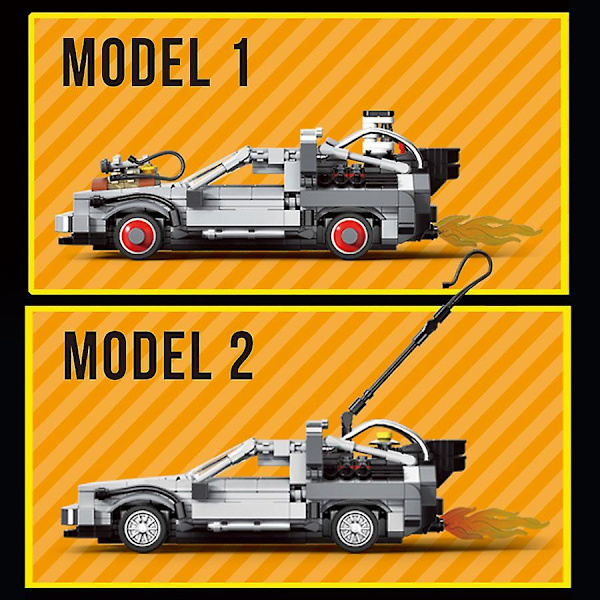 Creative Time Machine Car Model Technical Building Blocks Movie Concept Vehicle Moc Bricks Toys Gifts For Children Boys Adultsin Bubble Bag