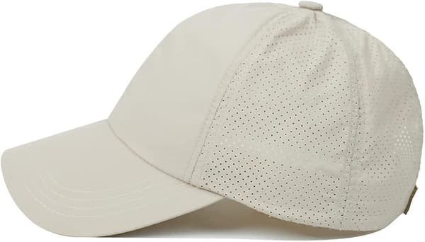 Womens Criss Cross Ponytail Baseball Cap Adjustable High Messy Bun Ponycap Quick Drying Hat Khaki
