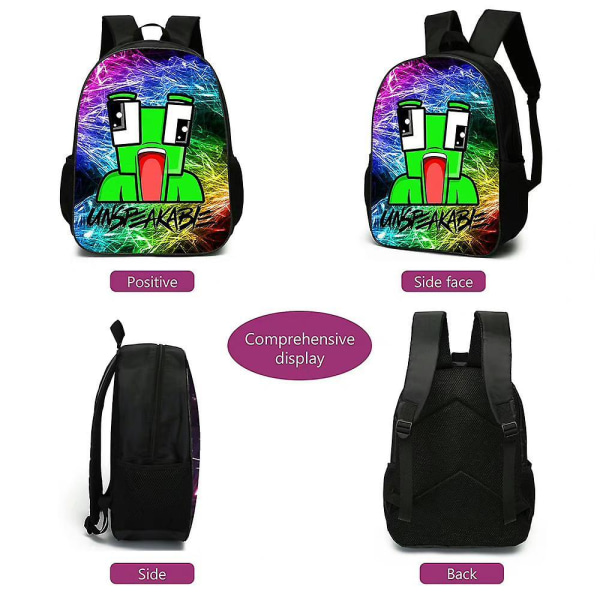 Unspeakable Print Kids Cartoon Rucksack Backpack Shoulder Bag Students School Bag Gift