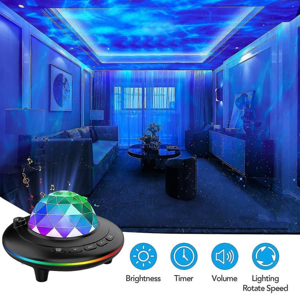 Star Projector, Galaxy Night Lingt Projector With Remote Control Bluetooth Music, Ufo Nebula Led Lamp For Decor