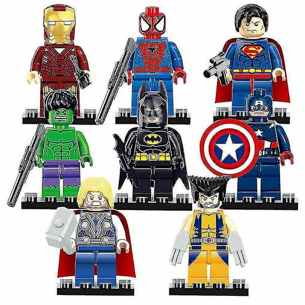 2023-8 stk. Batman Hulk Superman Mini Figurer Byggeklodser Legetøj