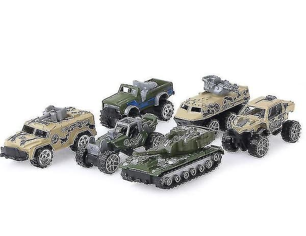 6pcs Sliding Military Car, Parent-child Interactive Simulation Car Model