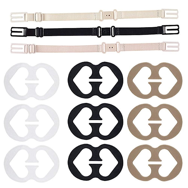 6 Pieces Non-slip Bra Straps Elastic Adjustable Holder With Bra Clips