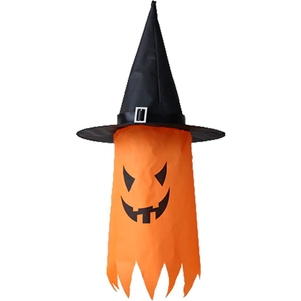 Halloween Hanging Glowing Ghost Witch Hat Battery Powered Led String Lights Outdoor Hanging Decorative Tree Porch Patio Orange