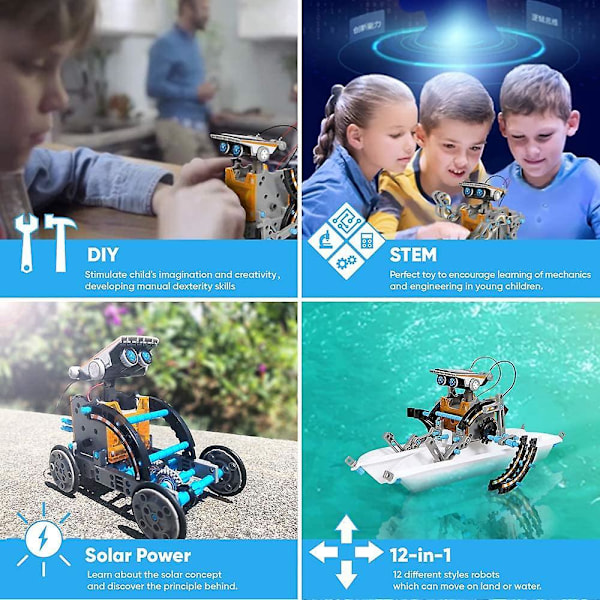 Solar Power Robots Creation Toy 12-in-1 Stem Educational Experiment Diy Robotics Kit Science Toy
