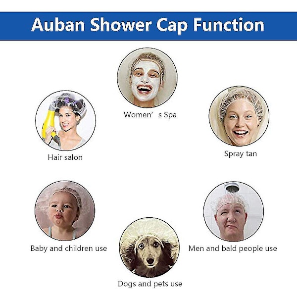 Shower Cap Disposable, 100 Pcs Bath Caps Large Thick Clear Plastic Elastic Hair Bath Caps For Women Kids Girls, Travel Spa, Hotel And Home Use,hair Sa