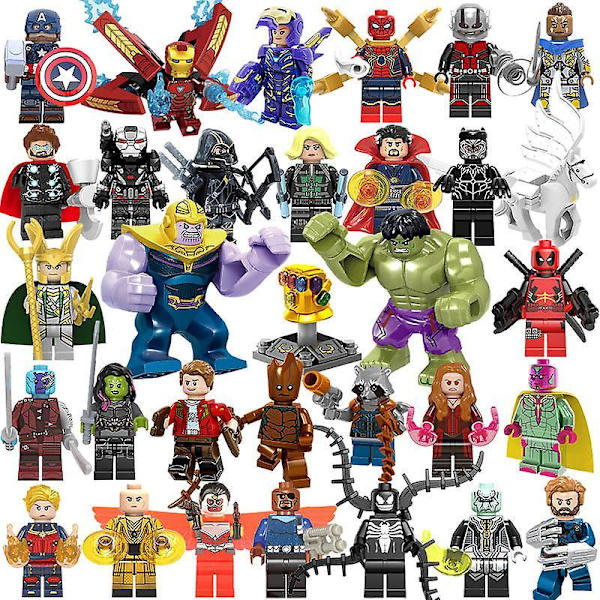 32 stk. Marvel Superhelte Minifigurer Kompatibelt Legetøj