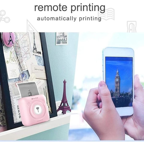 Portable Smart Photo Printer  For Ios & Android Phone Pink