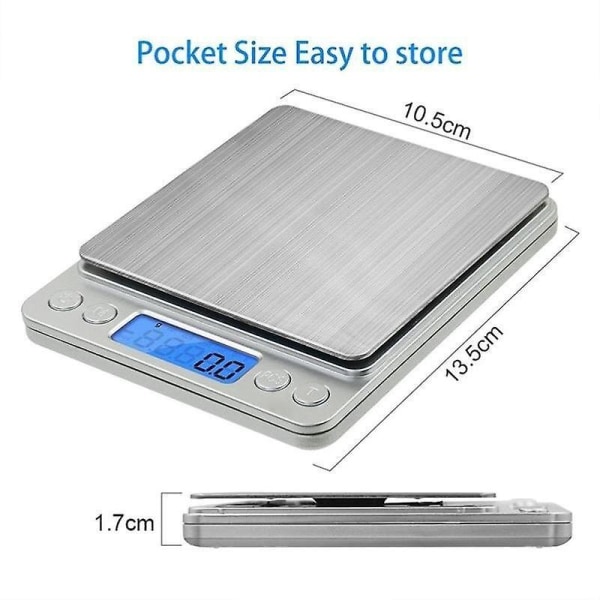 3kgx0.1g 0.01g Digital Pocket Scale Jewelry Weight Electronic Balance Gram Food Scale Digital Kichen Accessories
