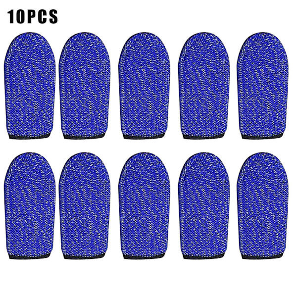 10pcs Mobile Gaming Controller Finger Sleeve Non Slip Sweatproof Touching Screen Finger Cover For Blue