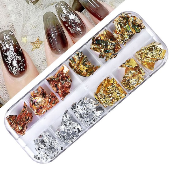 Imitation Golden Leaf Flakes Copper Flakes For Gliding Nail Arts Crafts Diy 2