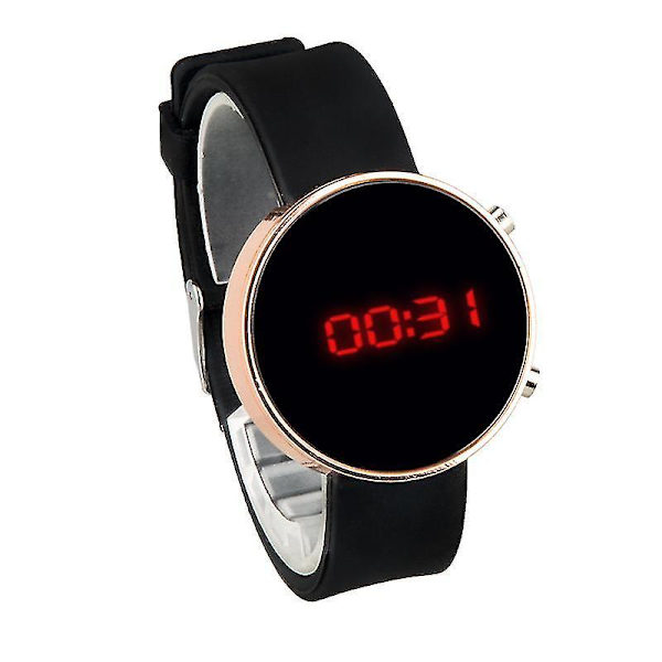Women Digital Watches Led Display Watch Women Clock Digital Watchwanan) black rose gold