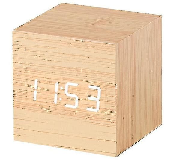 Gingko Cube Led Click Clock Alarm Clock With Sound Activation (time, Date & Temperature) Various Colours A10