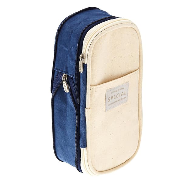 Canvas Large Capacity Pencil Case Multifunctional Zipper School Portable