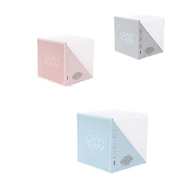 Magic Cube Led Alarm Clock Night Light Touch Sensor Lamp With Voice Control Pink