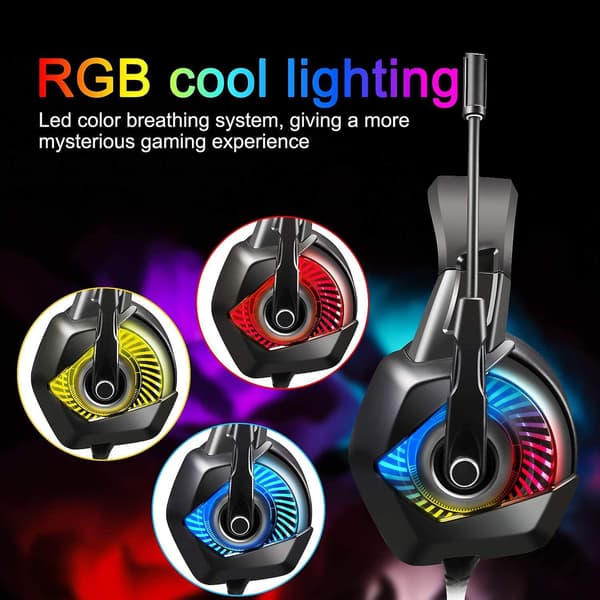 Stereo PC Gaming Headset med Støjreducerende Mikrofon til PS4 PS5 Xbox Series K6