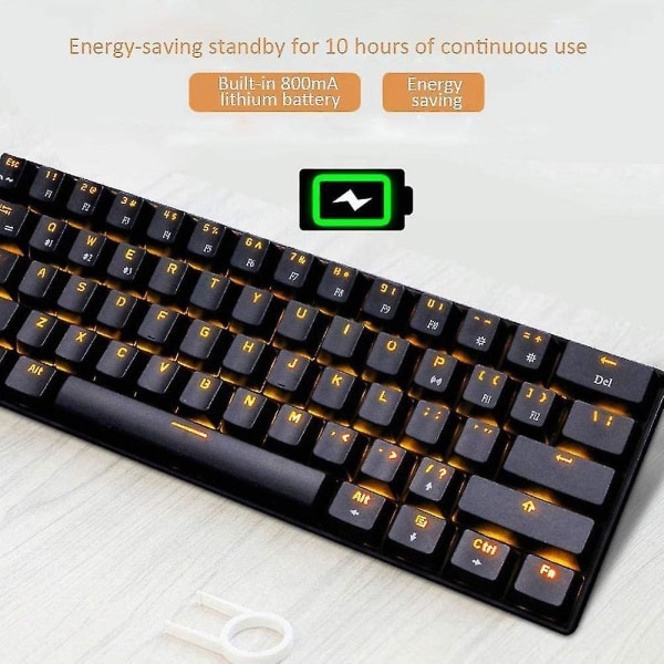 Gaming Keyboard, Rk61 Dual-mode Bluetooth Mechanical Keyboard (wired / Wireless), With Led Backlight, Standby For 360 Hours, For Computer, Mobile Phon