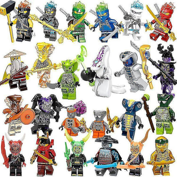 Ninja Minifigurer Sæt 24 Pak Action Figur Anime Shinobi Dukke Børnelegetøj Fødselsdagsfest Gaver