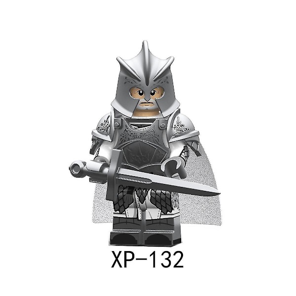 7pcs A Song Of Ice And Fire Toys Silver Medieval Warrior Building Blocks Minifigure Boy Toys