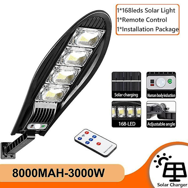5000w Upgraded 8000mah Solar Street Light Outdoor Waterproof Led For Garden Wall Adjustable Angle Solar Lamp With Modes Remote 5000W