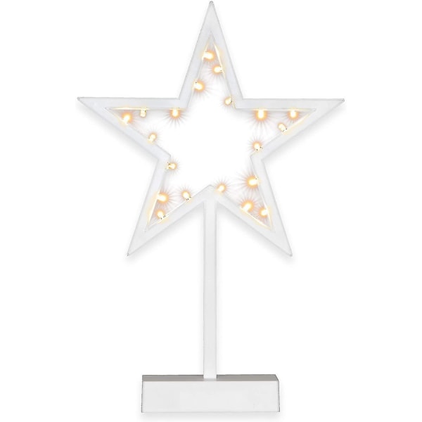 20 Led Decorative Light Star Cold Warm White Poinsettia Light Star Decorative Star