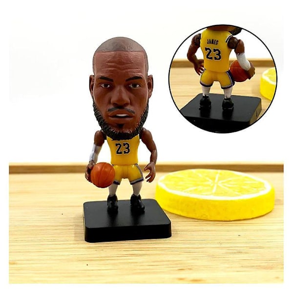 7cm Height Cartoon Style Nba Super Star Action Figures, Doll Toy Assembly, Optional Choice, Diy James 23 Golden