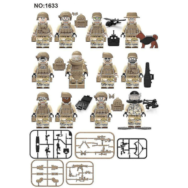 Navy Seals 12 Military Series Building Blocks With Weapons Boy Building Blocks