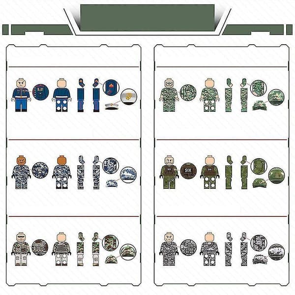 6pcs American Leopard Raid Special Elite Force Body Armor Children Diy Assembled Building Blocks