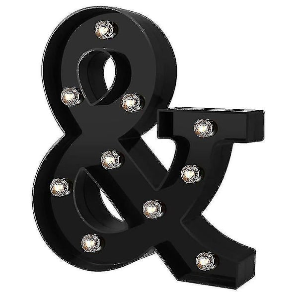 Nydesignet LED Bogstav Lys 26 Alfabet Sorte Dekorative Marquee Lamper Til Bryllupsfest R