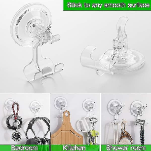Shower Suction Hooks, 2 Pack Suction Hooks Removable And Reusable Razor Hoo