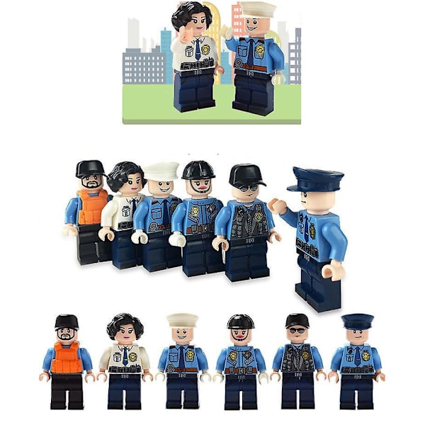 12pcs Special Police Building Blocks Armed Police Diy Small Particle Assembled Building Block Miniature Toys