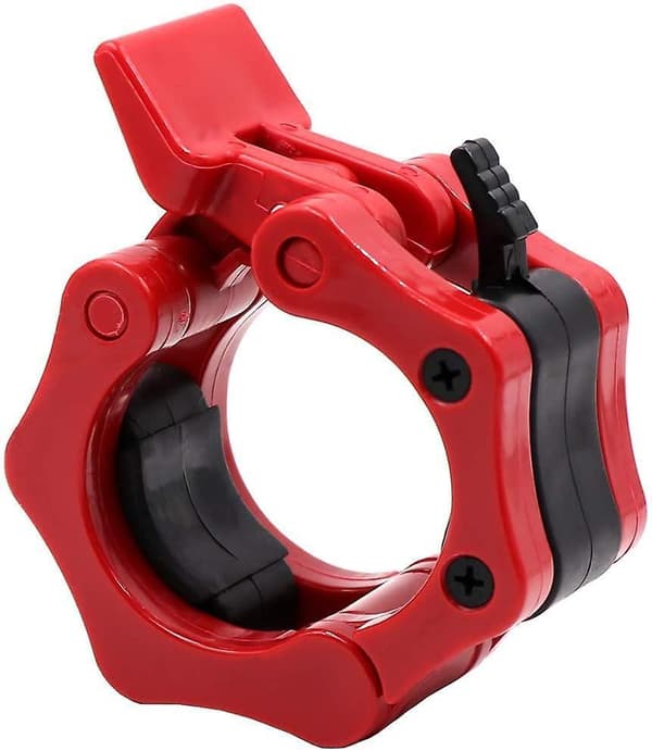Weight Bar Collars, Locking 2 Inch Barbell Clamps Red
