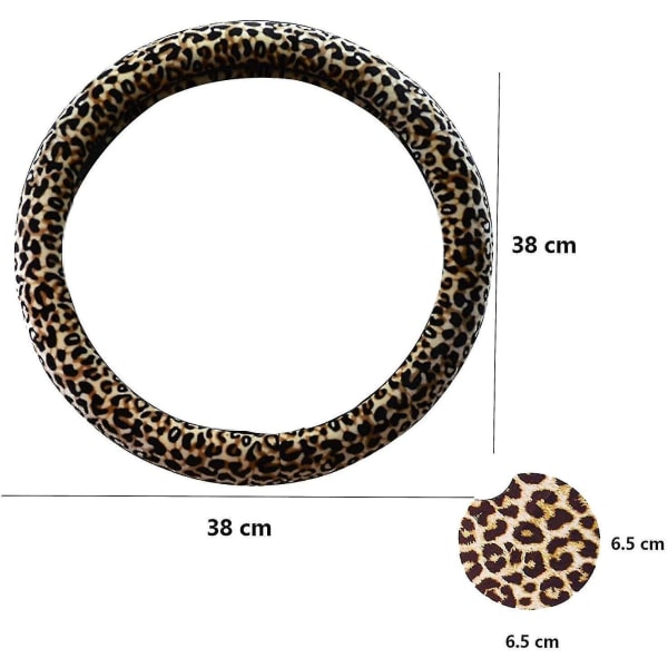 Leopard Print Steering Wheel Cover For Women, Leopard Steering Wheel Covers, Leopard Car Accessories Beige