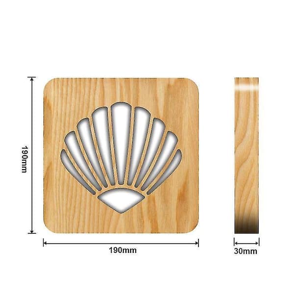 Creative Shell Wooden Hollow Carving Night Lights