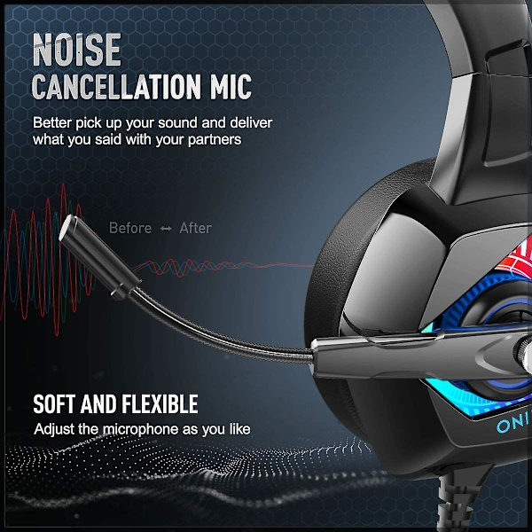 Stereo Pc Gaming Headset With Noise Canceling Mic For Ps4 Ps5 Xbox Series K6