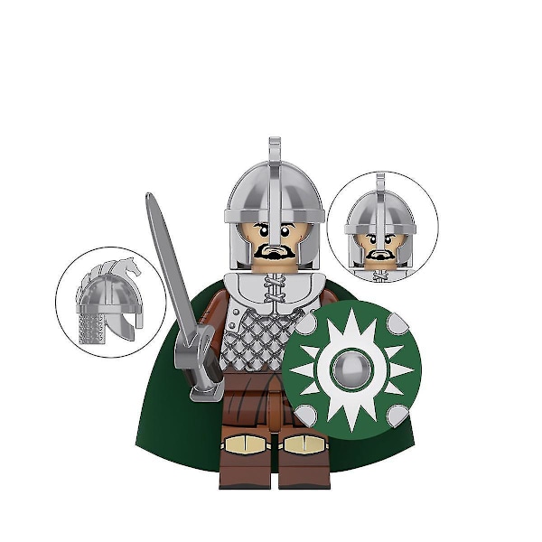 Medieval Rohan Knight Building Block Guard Archer Throwing Axe Hand Special Piece To Insert Building Block Toy Minifigure 8pcs