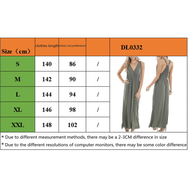 Ladies Sleeveless Deep V-neck Loose Solid Color Long Casual Backless Dress Wine Red XL