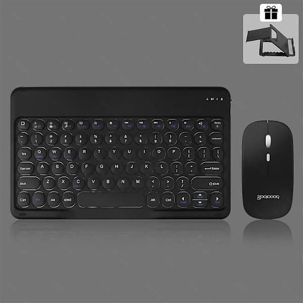 Ipad Keyboard And Mouse Combo, Wireless Bluetooth Keyboard black C