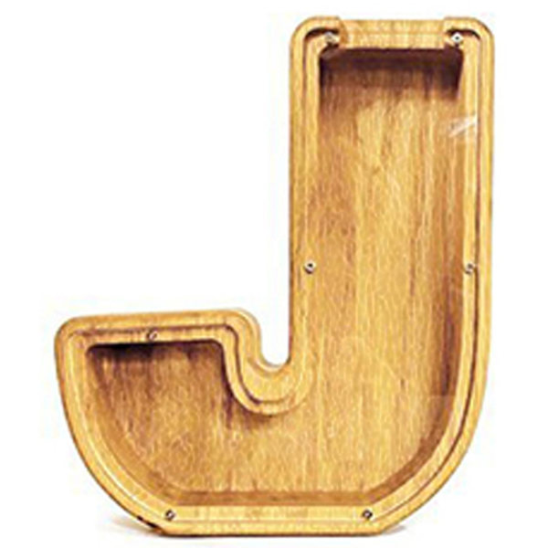 Træ Monogram Sparegris Stort Bogstav Pengetank Initialer Sparegris Fødselsdagsgave Til Børn A-z J
