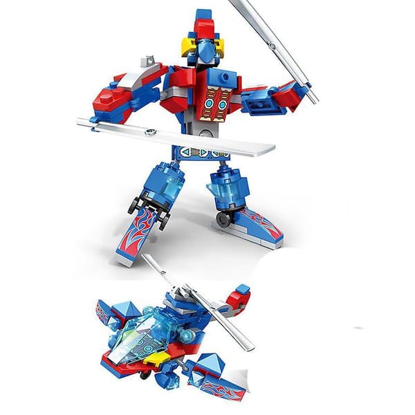 4 In 1 Small Particle Assembly Building Blocks King Kong Deformation Robot Small Particle Assembly Building Blocks