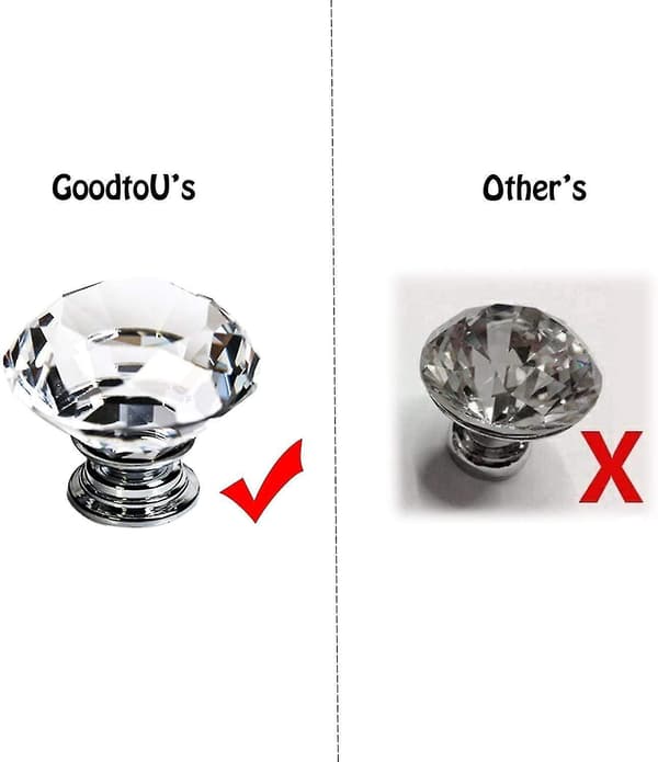12p Crystal Knobs - Drawer Knobs Dresser Knobs 30mm Glass Diamond Knobs Pull And Knobs 12p Knobs Crystal 12 For Dresser Kitchen Bathroom Cabinet