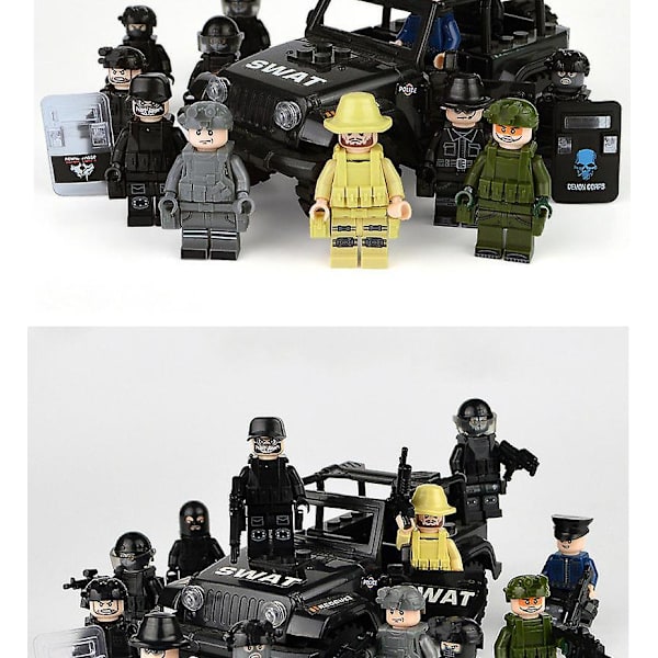 12pcs Special Police Minifigure Building Block Doll Small Particle Assembled Doll Toy