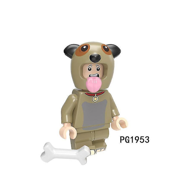8 Pieces Of Animal Cartoon Series Cats, Kangaroos And Rabbits Assembling Building Blocks Minifigures