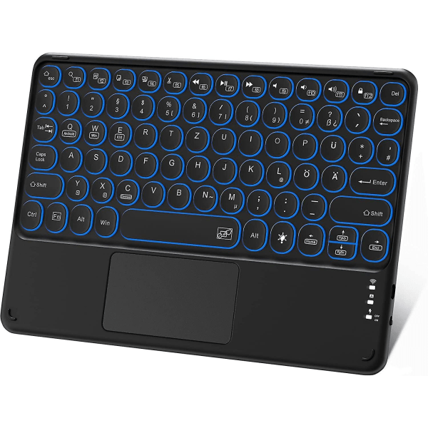 Bluetooth Keyboard With Touchpad Rechargeable Portable Wireless Bluetooth Tablet Keyboard With