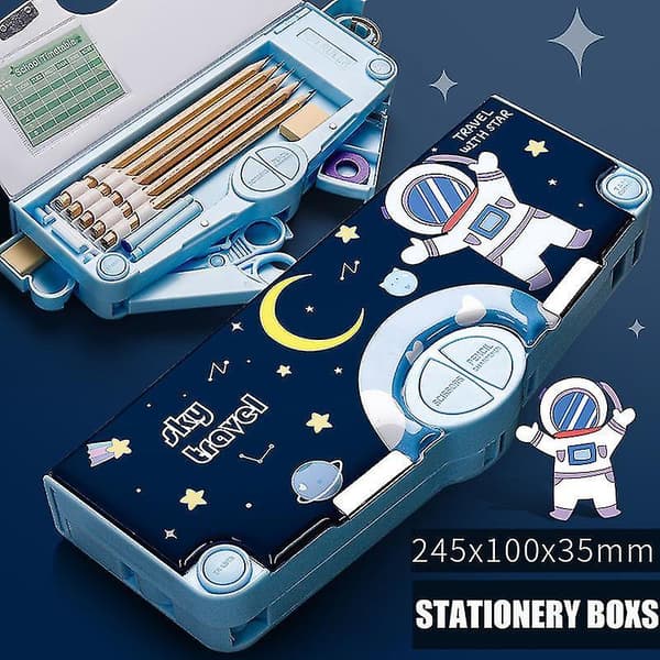 Multifunction Pencil Case Stationery Organizer Box Cute Pattern School Supplies 4