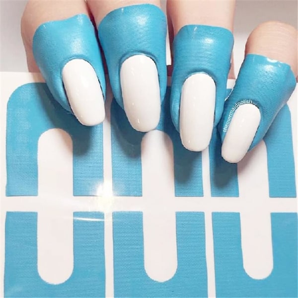 Nail Polish Stencil, Peel Off Sticker Tape Manicure Anti Overflow Packaging Nail Protection U Shape Tape For Nail Art Painting Gradation Stamping