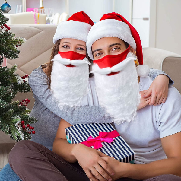 2pcs Funny Santa Claus Beard Costume Accessories Christmas Decoration