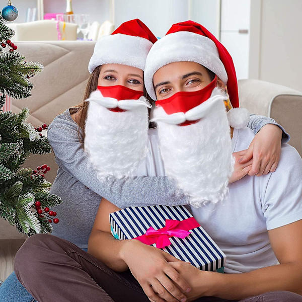 2pcs Funny Santa Claus Beard Costume Accessories Christmas Decoration