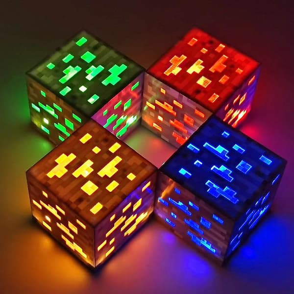 Minecraft Game Peripheral Rechargeable Flashlight Night Light Green Miner's Lamp Flashlight Toy Gift Birthday Gift